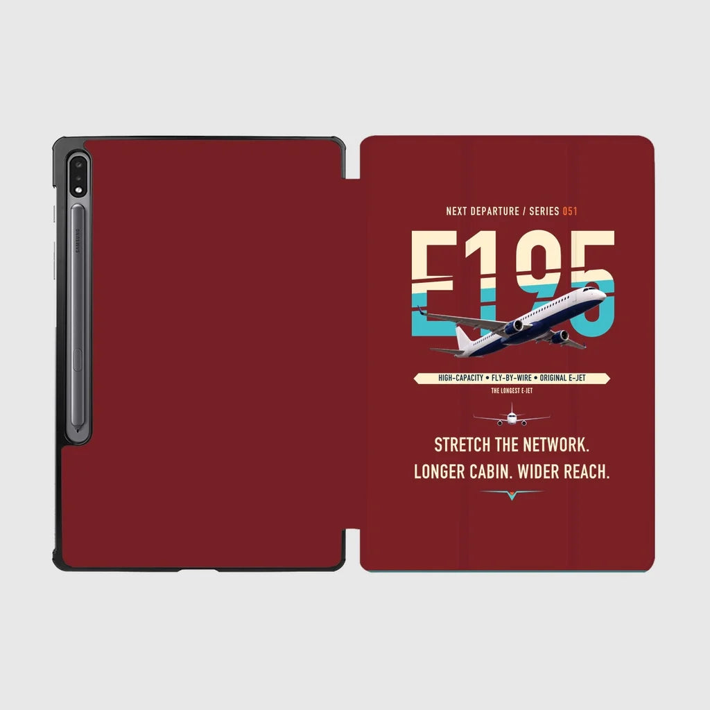 Embraer E195 design on dark red samsung tablet tablet case