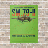 Thumbnail for Savoia-Marchetti SM.79-II Sparviero vertical canvas print - no frame - light green background