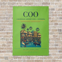 Thumbnail for Cadjehoun Airport COO — Cotonou vertical canvas print - no frame - light green background