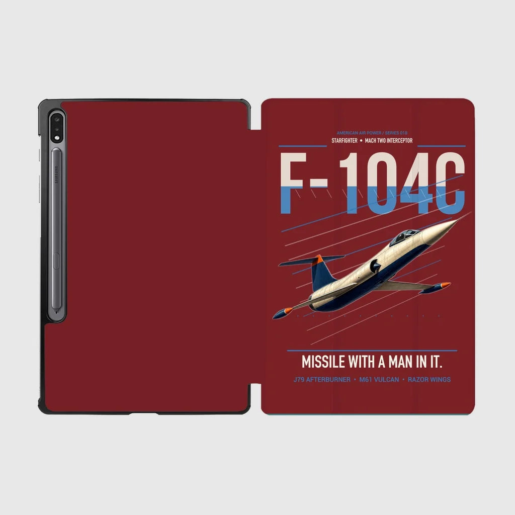 F-104C Starfighter design on dark red samsung tablet tablet case