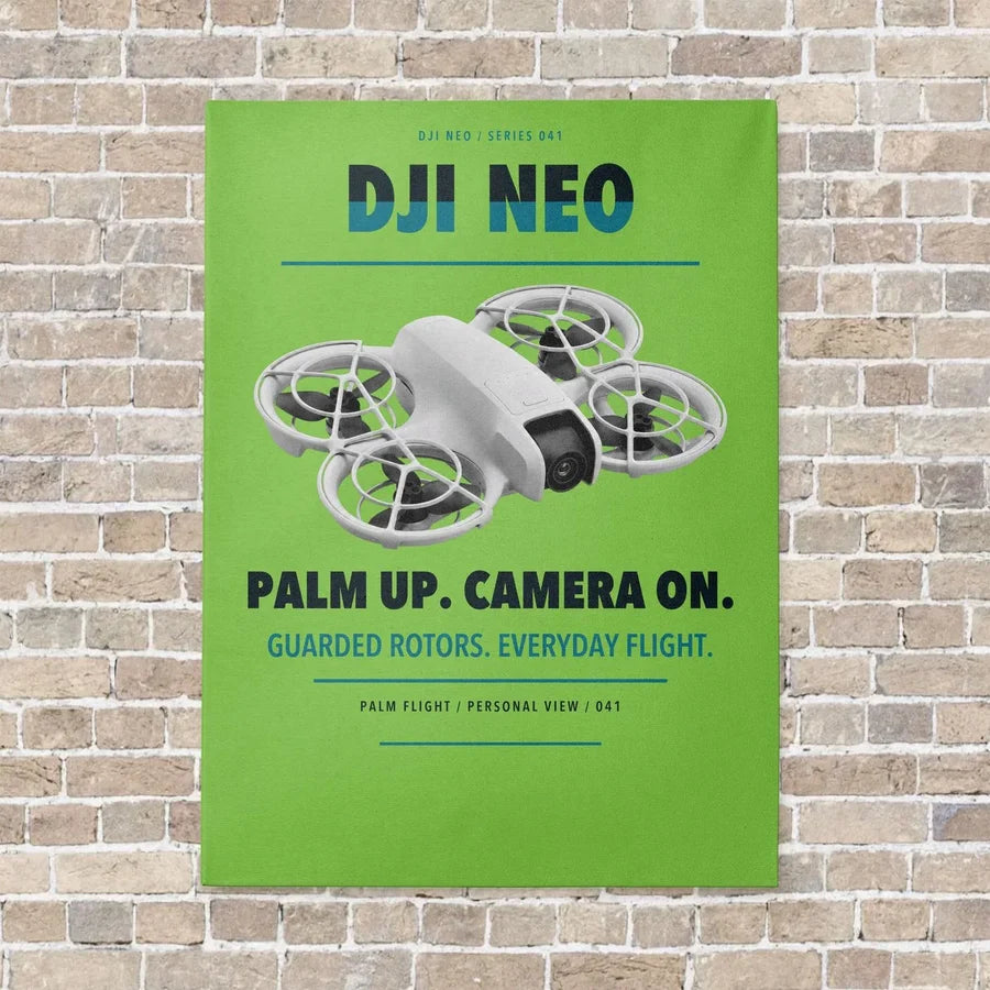 DJI Neo vertical canvas print - no frame - light green background