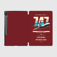 Thumbnail for Boeing 747-400 design on dark red samsung tablet tablet case