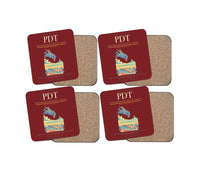 Thumbnail for Eastern Oregon Regional Airport (PDT) design on dark red 4 pieces set coaster