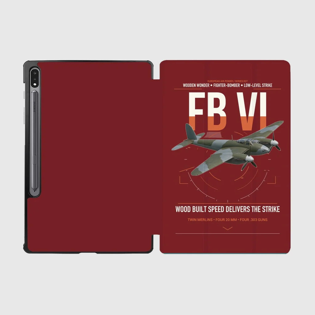 de Havilland Mosquito FB VI design on dark red samsung tablet tablet case
