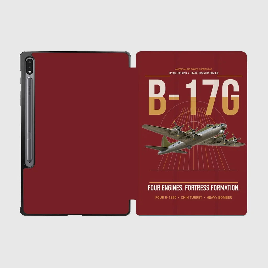 B-17G Flying Fortress design on dark red samsung tablet tablet case