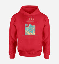 Thumbnail for Lugano Airport (LUG) design on red hoodie single-side print