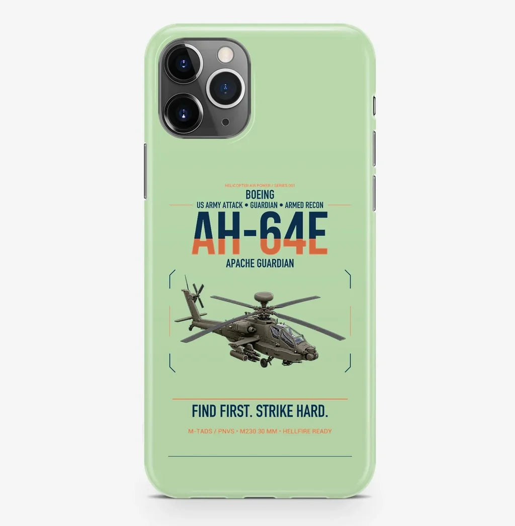 Boeing AH-64E Apache Guardian design on light green magsafe iphone case, for iPhone Pro Max