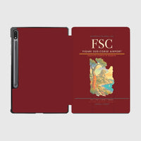 Thumbnail for Figari Sud-Corse Airport (FSC) design on dark red samsung tablet tablet case