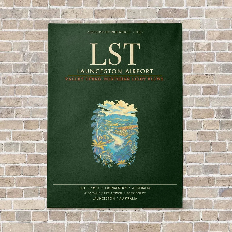 Launceston Airport LST - Canvas Framed - Dark Green