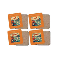 Thumbnail for The River Ice Breakup Watch - Designed Coasters design on orange 4-pieces-set