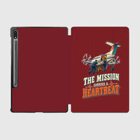 Thumbnail for The Mission Carries A Heartbeat design on dark red samsung tablet tablet case