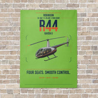 Thumbnail for Robinson R44 Raven II vertical canvas print - no frame - light green background