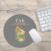 Thumbnail for Takamatsu Airport (TAK) design on gray round mouse pad