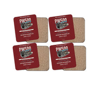 Thumbnail for PW500 design on dark red 4 pieces set coaster