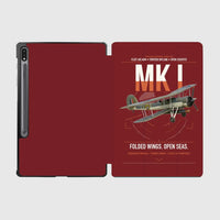 Thumbnail for Fairey Swordfish Mk I design on dark red samsung tablet tablet case