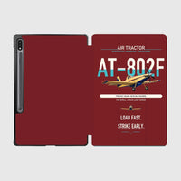 Thumbnail for Air Tractor AT-802F design on dark red samsung tablet tablet case
