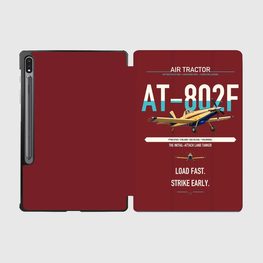 Air Tractor AT-802F design on dark red samsung tablet tablet case