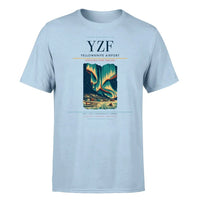 Thumbnail for Yellowknife Airport (YZF) T-Shirt single-side front print in Light Blue | yellowknife-airport-yzf-double-side-t-shirt