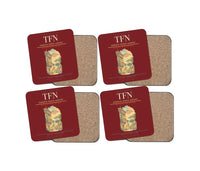 Thumbnail for Tenerife North Airport (TFN) design on dark red 4 pieces set coaster