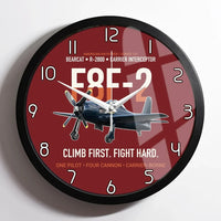 Thumbnail for F8F-2 Bearcat Climb First Fight Hard design on dark red framed wall clock