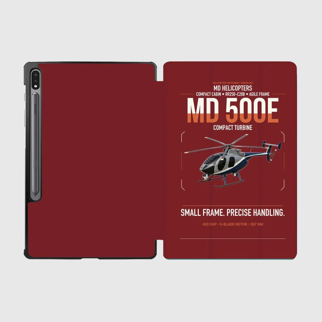 MD Helicopters MD 500E design on dark red samsung tablet tablet case