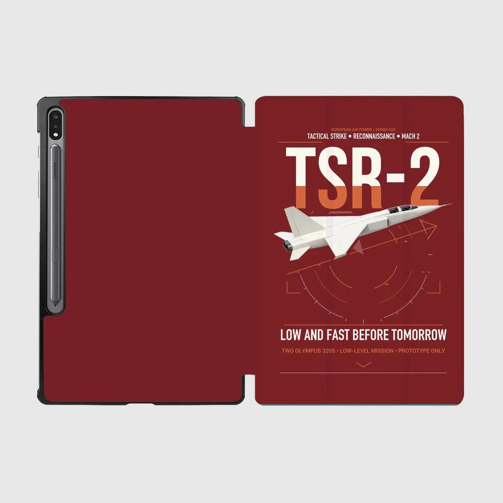 BAC TSR-2 design on dark red samsung tablet tablet case
