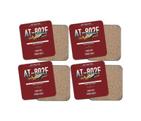 Thumbnail for Air Tractor AT-802F design on dark red 4 pieces set coaster