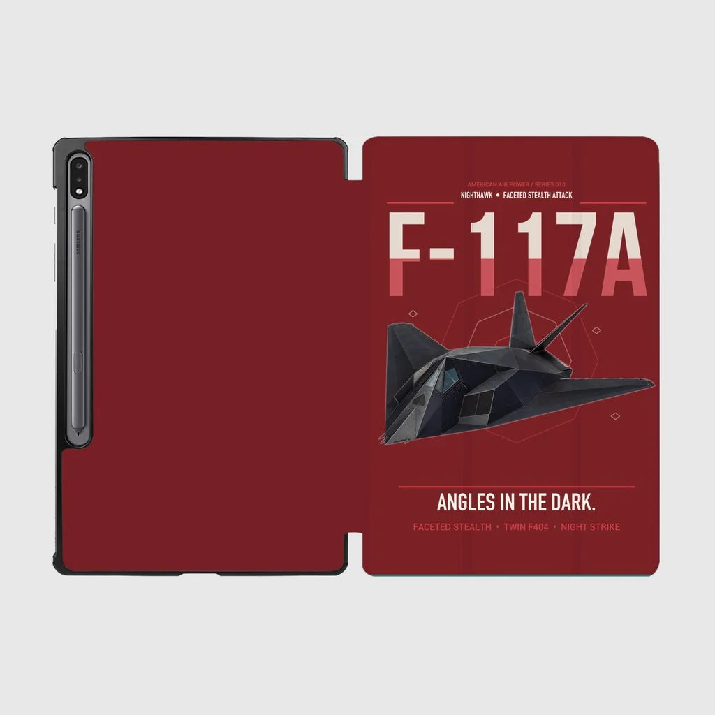 F-117A Nighthawk design on dark red samsung tablet tablet case