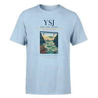 Thumbnail for Saint John Airport (YSJ) T-Shirt single-side front print in Light Blue | saint-john-airport-ysj-double-side-t-shirt