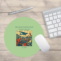 Thumbnail for VINTAGE G4445 - The Grape Harvest Hop - Designed Mouse Pads design on lightgreen round