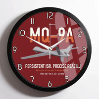 Thumbnail for MQ-9A Reaper design on dark red framed wall clock