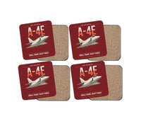 Thumbnail for A-4E Skyhawk design on dark red 4 pieces set coaster