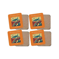 Thumbnail for The Aerial Survey - Designed Coasters design on orange 4-pieces-set