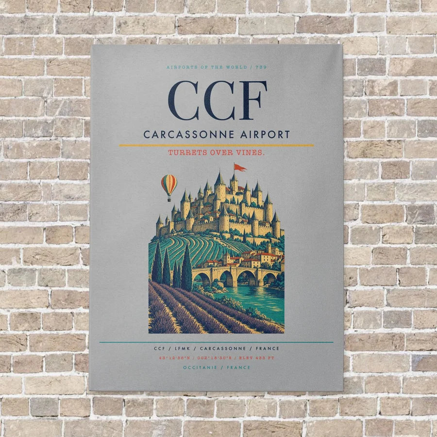 Carcassonne Airport CCF - Canvas No Frame - Light Gray
