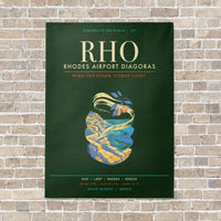 Thumbnail for Rhodes Airport Diagoras RHO - Canvas Framed - Dark Green