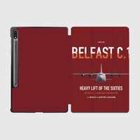 Thumbnail for Short Belfast C.1 design on dark red samsung tablet tablet case