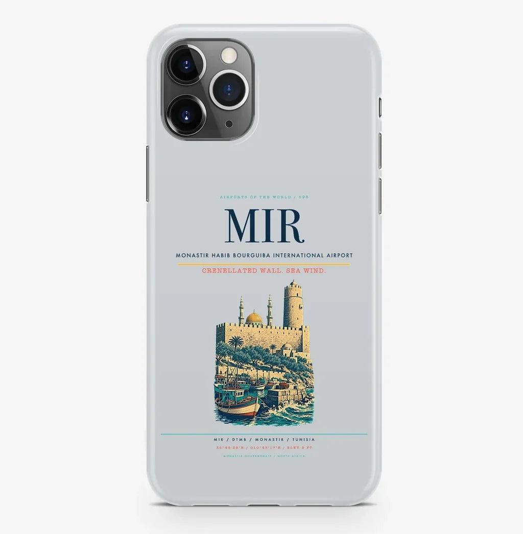 Monastir Airport (MIR) design on light gray iPhone 16 Pro MagSafe case