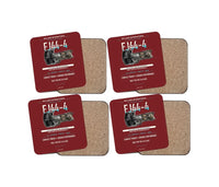 Thumbnail for FJ44-4 design on dark red 4 pieces set coaster