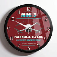 Thumbnail for DJI Mini 3 design on dark red framed wall clock