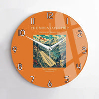 Thumbnail for VINTAGE G4196 - The Mountain Strip - Designed Wall Clocks design on orange no-frame