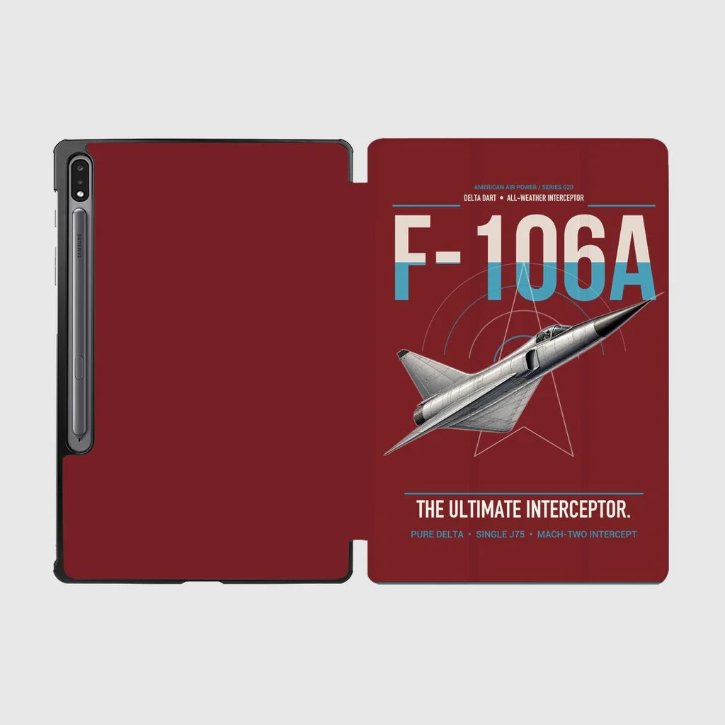 F-106A Delta Dart design on dark red samsung tablet tablet case
