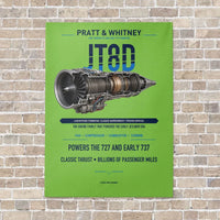 Thumbnail for JT8D vertical canvas print - no frame - light green background