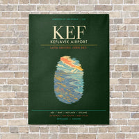Thumbnail for Keflavik Airport KEF - Canvas Framed - Dark Green