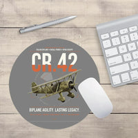 Thumbnail for Fiat CR.42 Falco design on gray round mouse pad