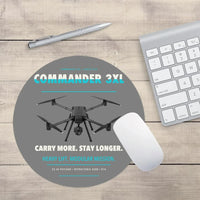 Thumbnail for Draganfly Commander 3XL design on gray round mouse pad