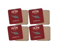 Thumbnail for Sikorsky CH-53E Super Stallion design on dark red 4 pieces set coaster