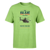 Thumbnail for Boeing AH-64E Apache Guardian design on light green t-shirt, single-side print