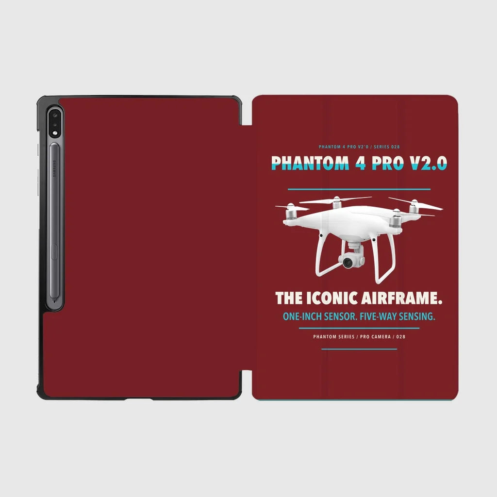 DJI Phantom 4 Pro V2.0 design on dark red samsung tablet tablet case