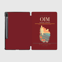 Thumbnail for Oshima Airport (OIM) design on dark red samsung tablet tablet case