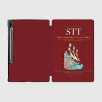 Thumbnail for Cyril E. King Airport (STT) design on dark red samsung tablet tablet case